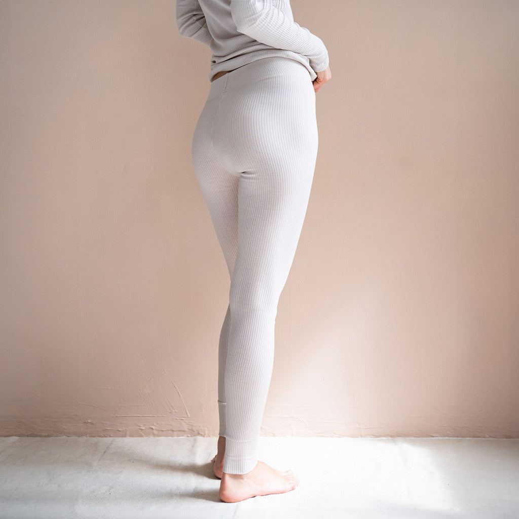 minimalisma Greater - Women's silk leggings Leggings / pants for women Ecru