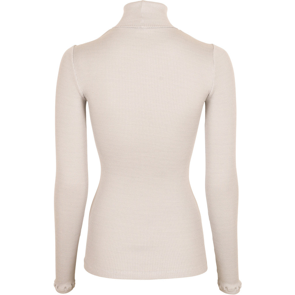 minimalisma Gunn - Women's silk long sleeve turtleneck Blouse for women Ecru