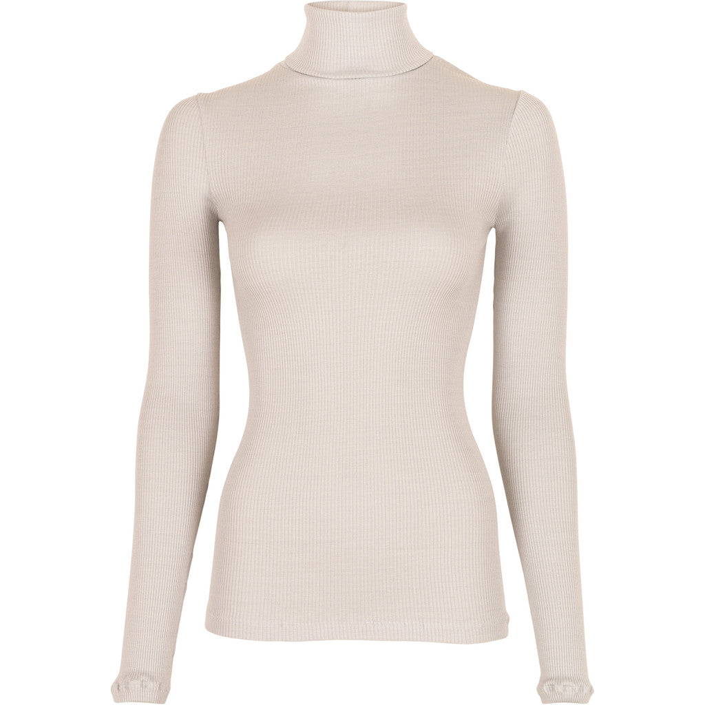 minimalisma Gunn - Women's silk long sleeve turtleneck Blouse for women Ecru