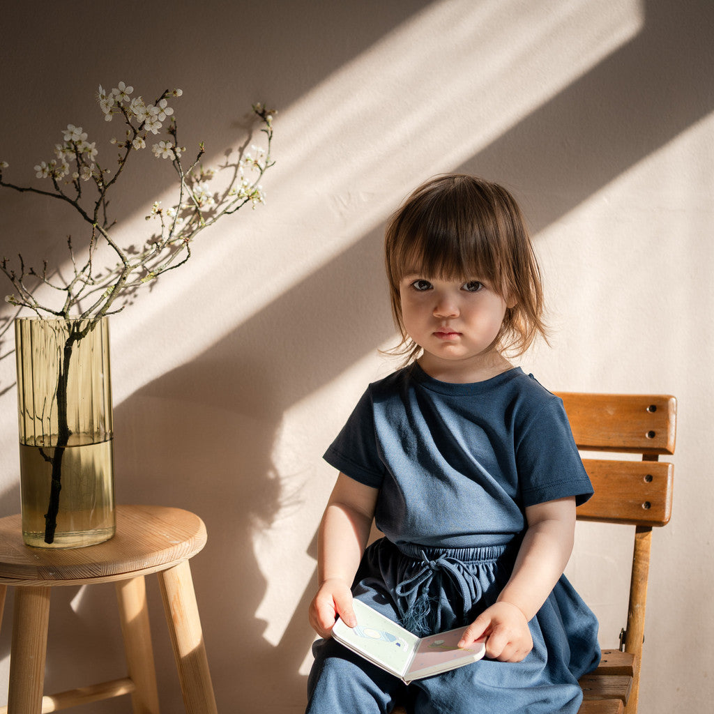 minimalisma Havanna - children's silk t-shirt Blouse for kids Fjord Blue