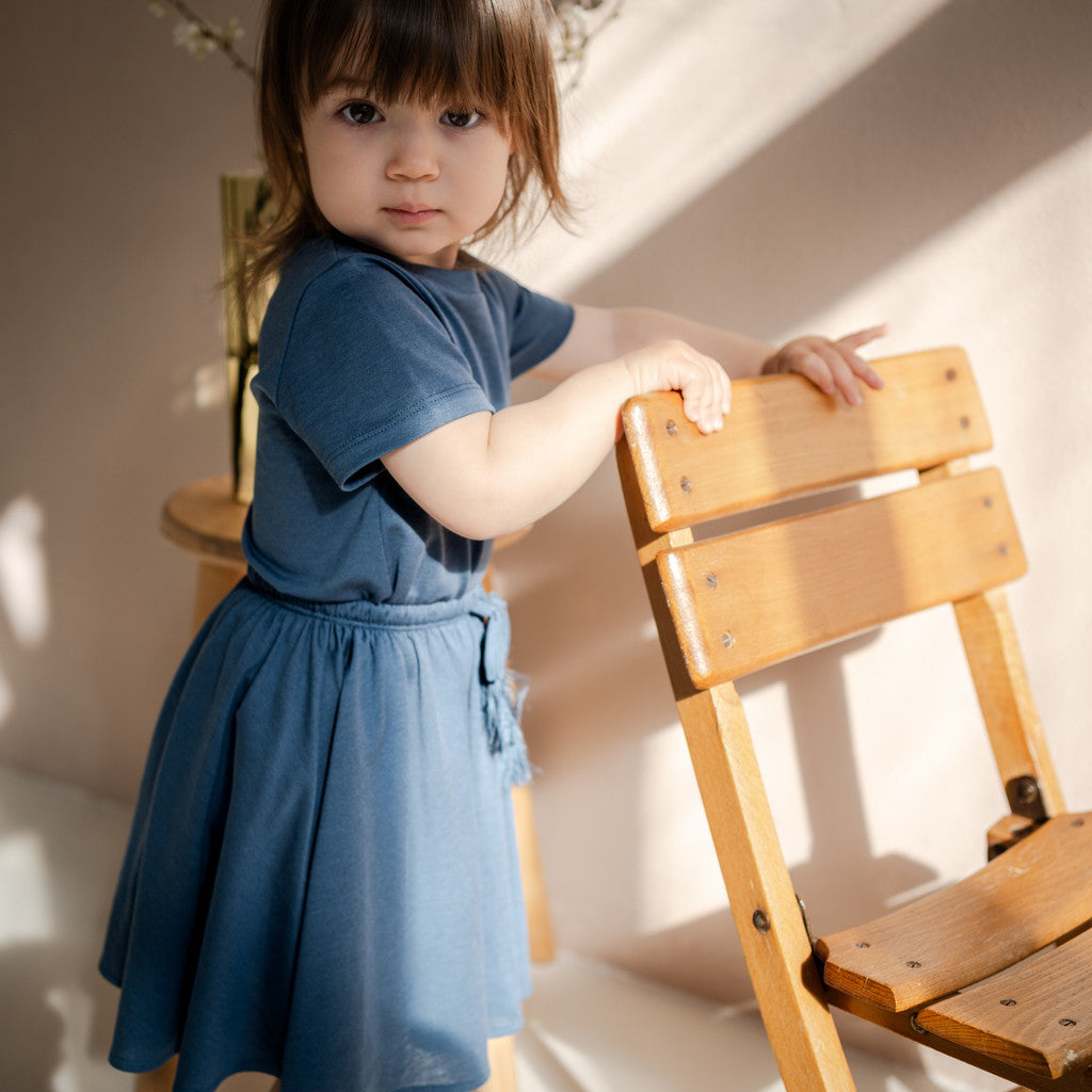 minimalisma Havanna - children's silk t-shirt Blouse for kids Fjord Blue