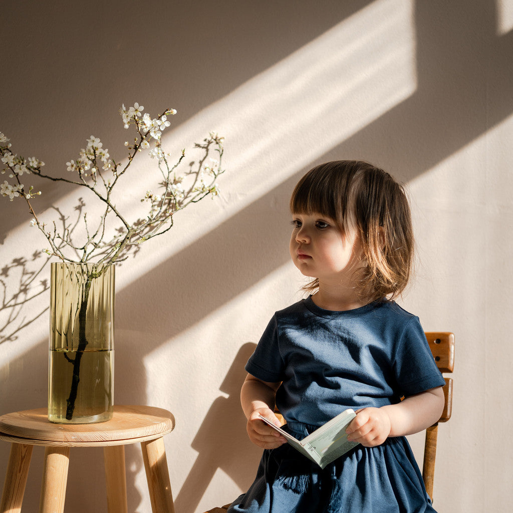 minimalisma Havanna - children's silk t-shirt Blouse for kids Fjord Blue