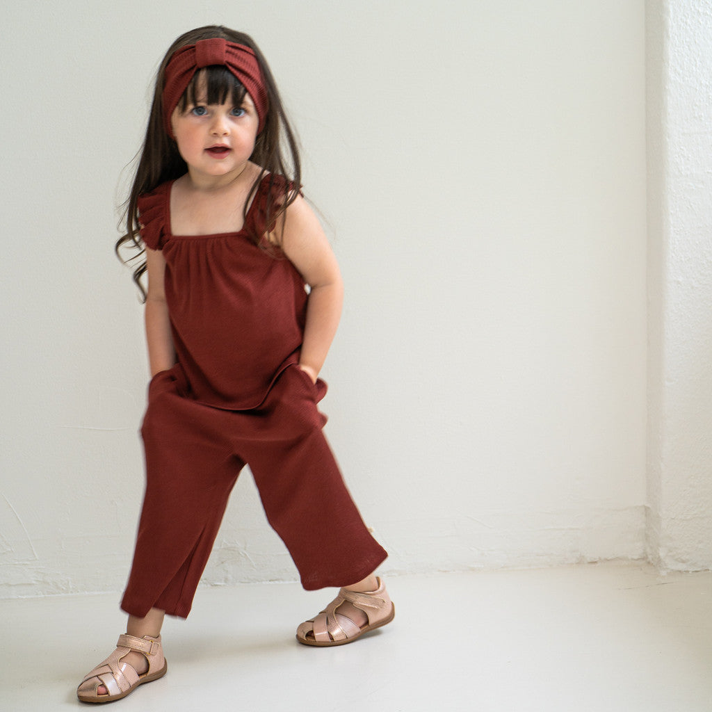 minimalisma Hi cropped silk pants for little girls Leggings / pants for kids Hibiscus