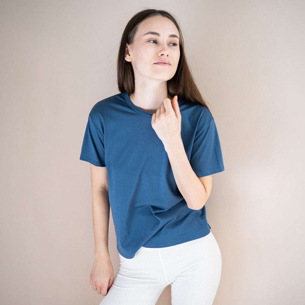 minimalisma Hyacinth Blouse for women Fjord Blue