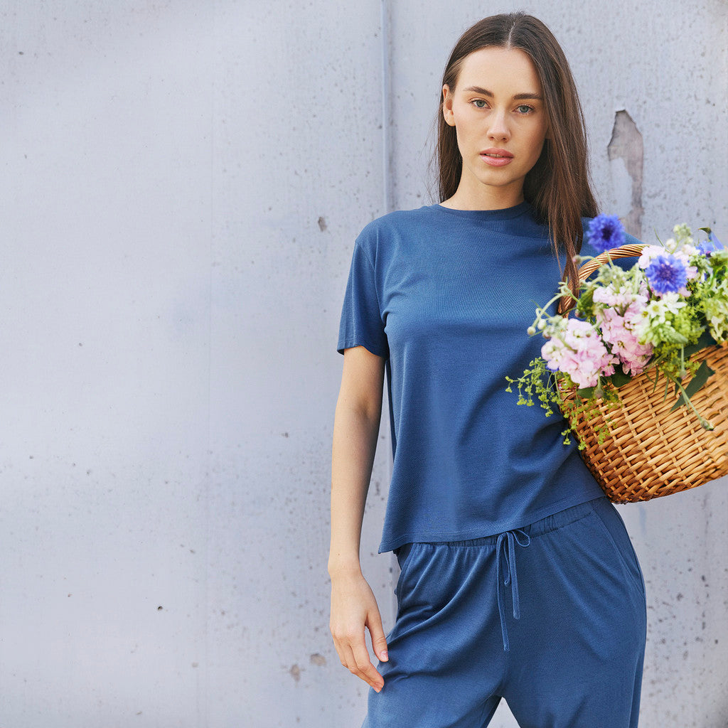 minimalisma Hyacinth Blouse for women Fjord Blue