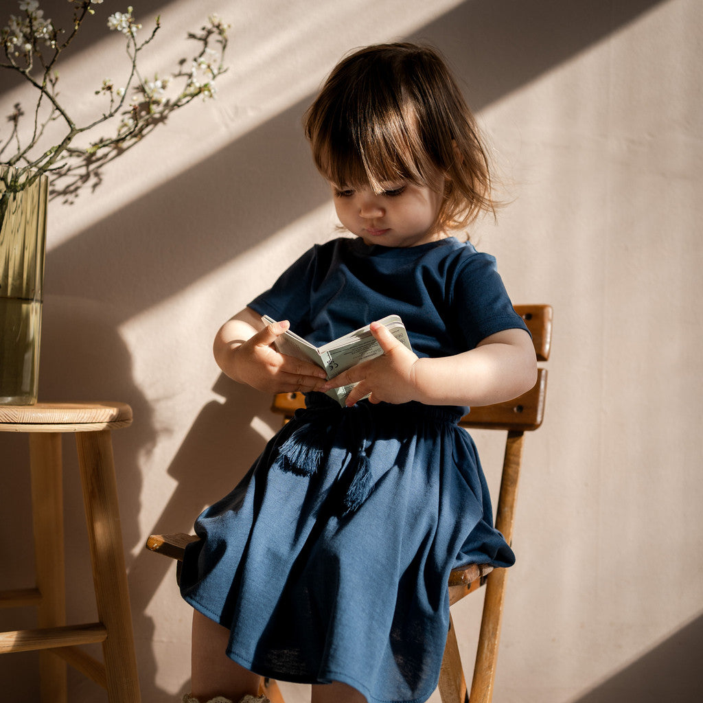 minimalisma Hydra - Children's silk skirt Skirt Fjord Blue