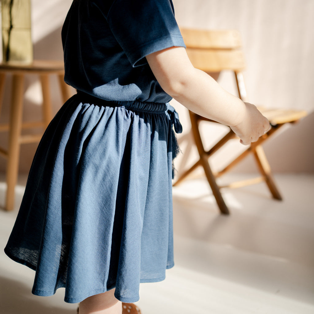 minimalisma Hydra - Children's silk skirt Skirt Fjord Blue