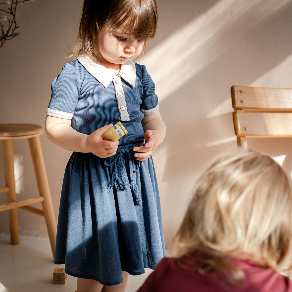 minimalisma Hydra - Children's silk skirt Skirt Fjord Blue