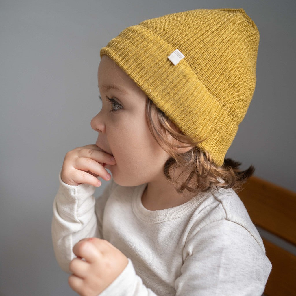 minimalisma Idea - Children's cashmere/wool beanie Hat / Bonnet Olive