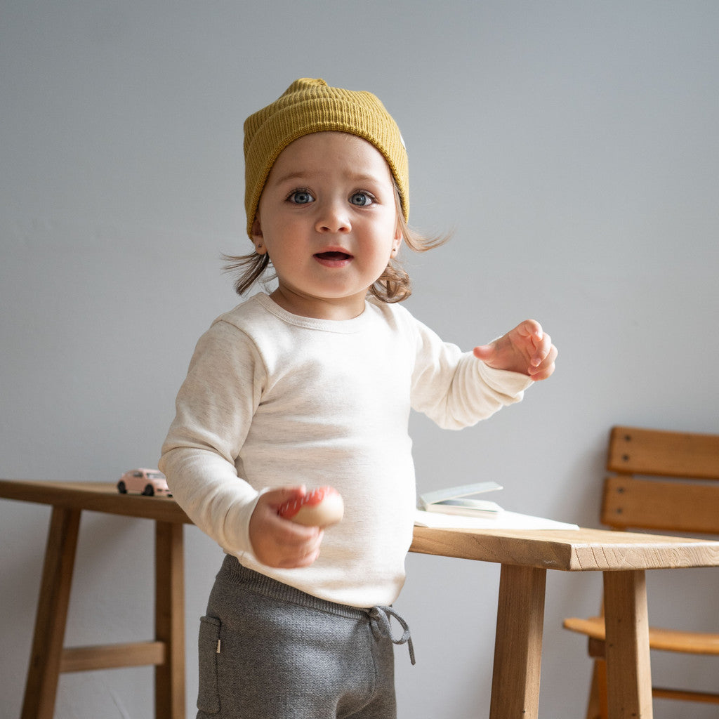 minimalisma Idea - Children's cashmere/wool beanie Hat / Bonnet Olive