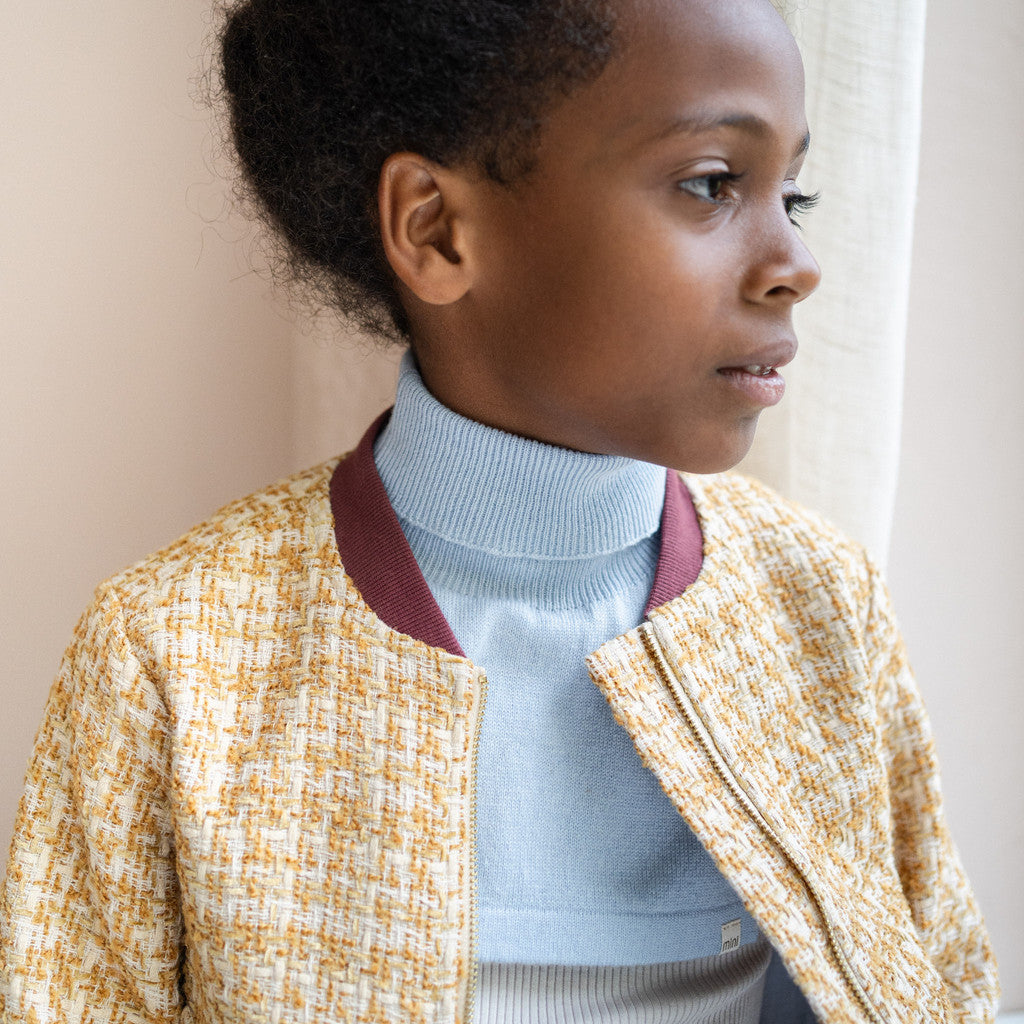 minimalisma Ilaf - Children's wool/cashmere knitted neck warmer Bib / Hairband / Acc Clearwater