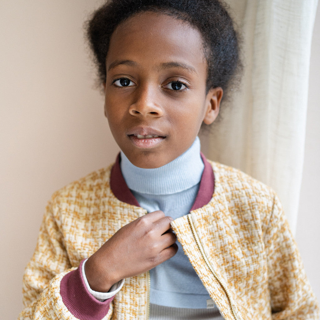 minimalisma Ilaf - Children's wool/cashmere knitted neck warmer Bib / Hairband / Acc Clearwater