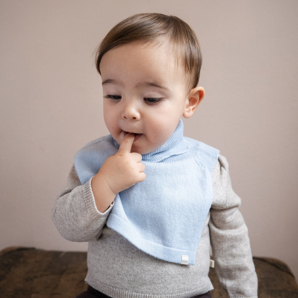 minimalisma Ilaf - Children's wool/cashmere knitted neck warmer Bib / Hairband / Acc Clearwater