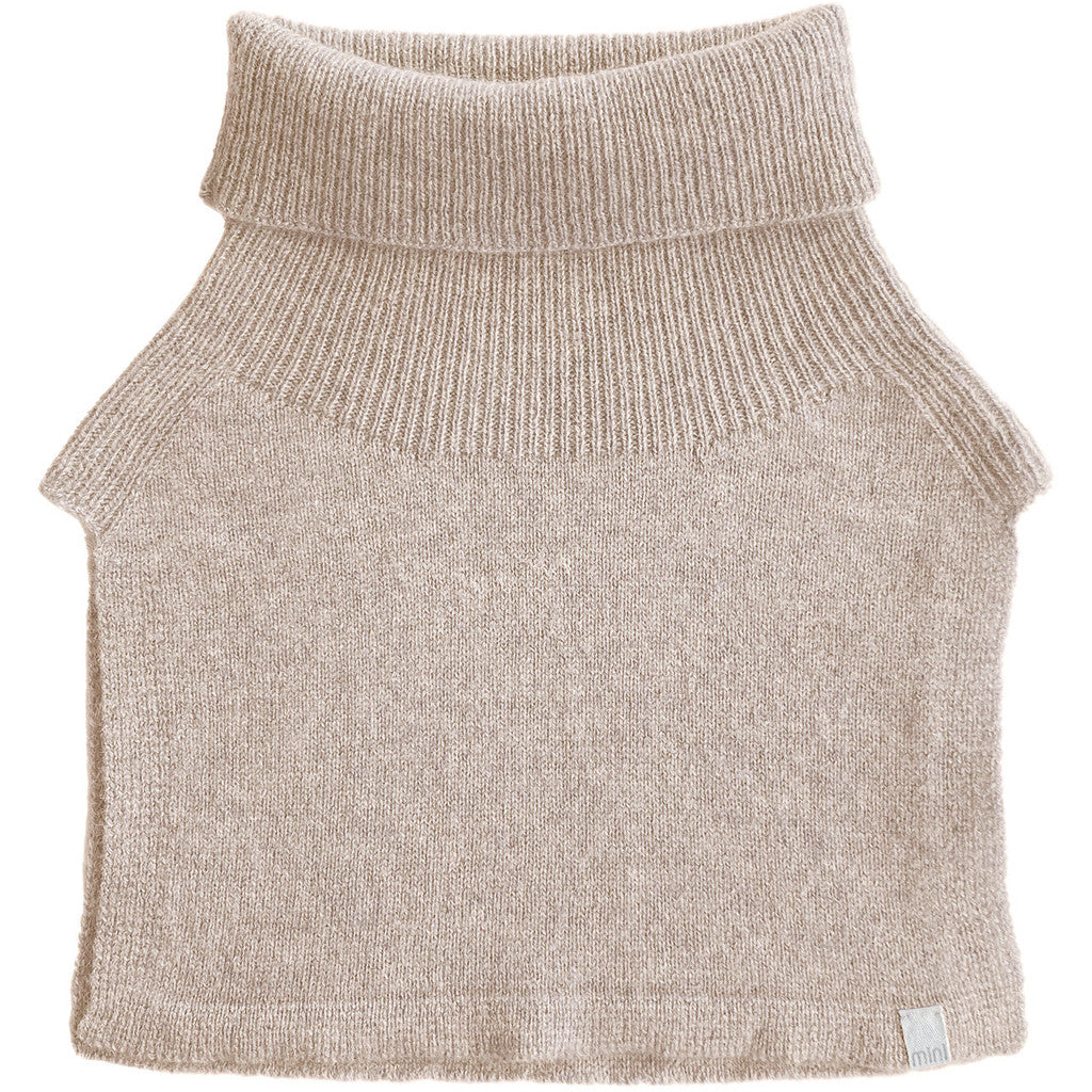 minimalisma Ilaf - Children's wool/cashmere knitted neck warmer Bib / Hairband / Acc Ecru Melange