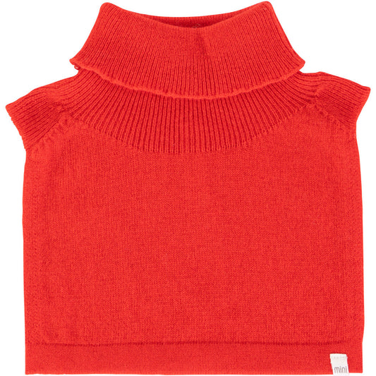 minimalisma Ilaf - Children's wool/cashmere knitted neck warmer Bib / Hairband / Acc Red