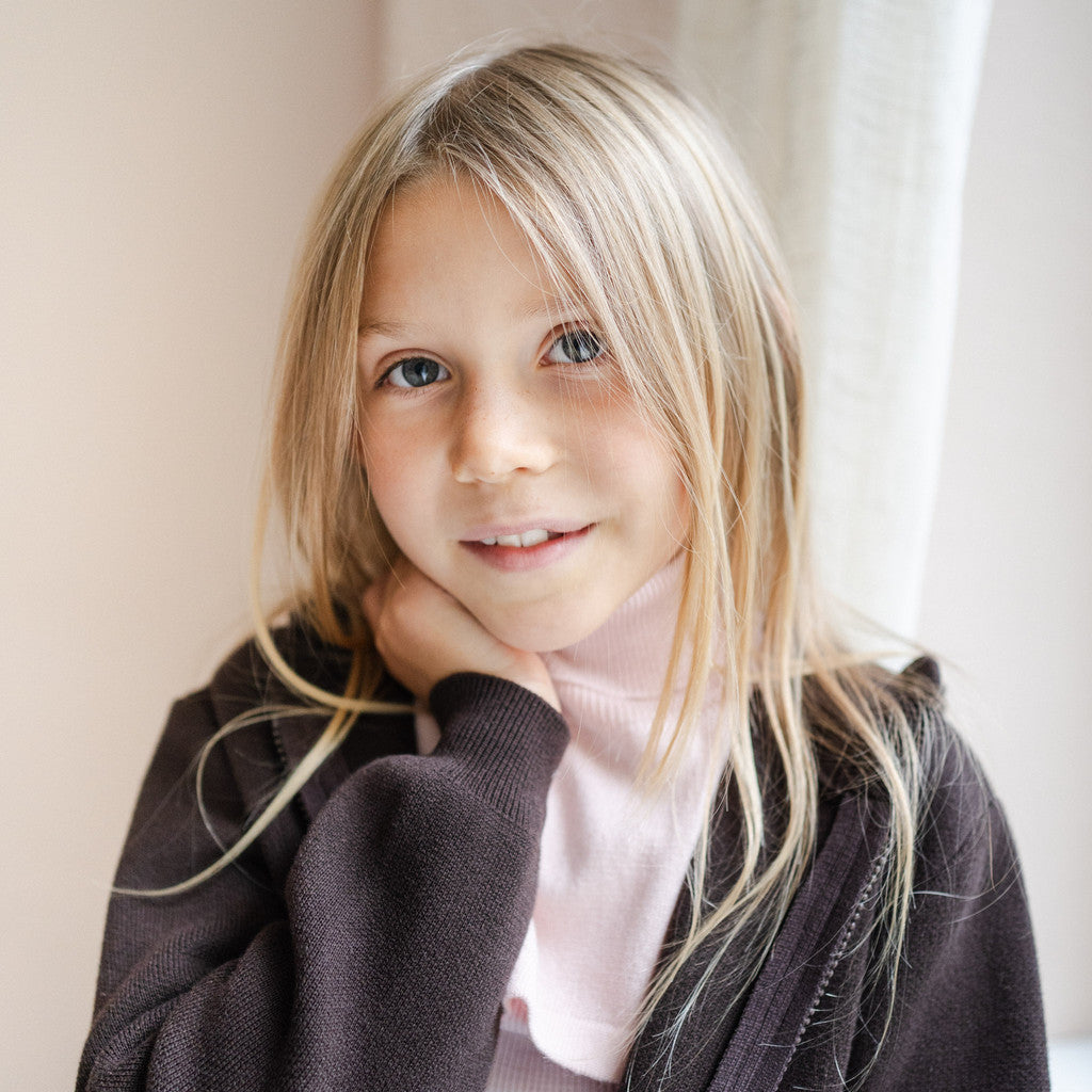 minimalisma Ilaf - Children's wool/cashmere knitted neck warmer Bib / Hairband / Acc Sweet Rose