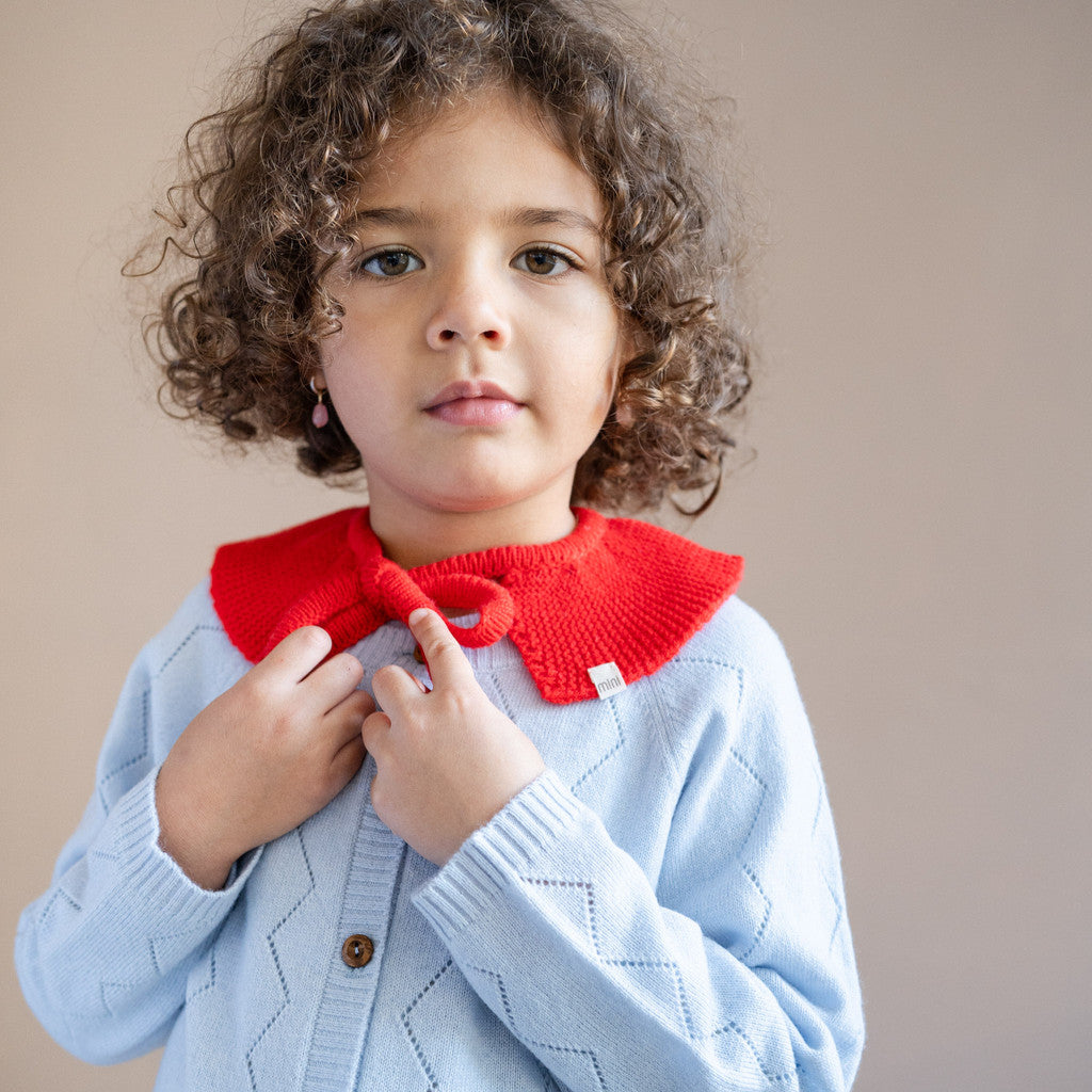 minimalisma Impress - Children's cashmere/wool collar Bib / Hairband / Acc Red