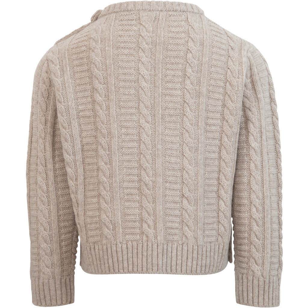 minimalisma Indulge - Children's cashmere/wool cableknit sweater Blouse for kids Ecru Melange