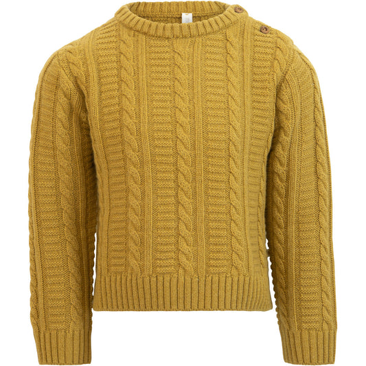 minimalisma Indulge - Children's cashmere/wool cableknit sweater Blouse for kids Olive