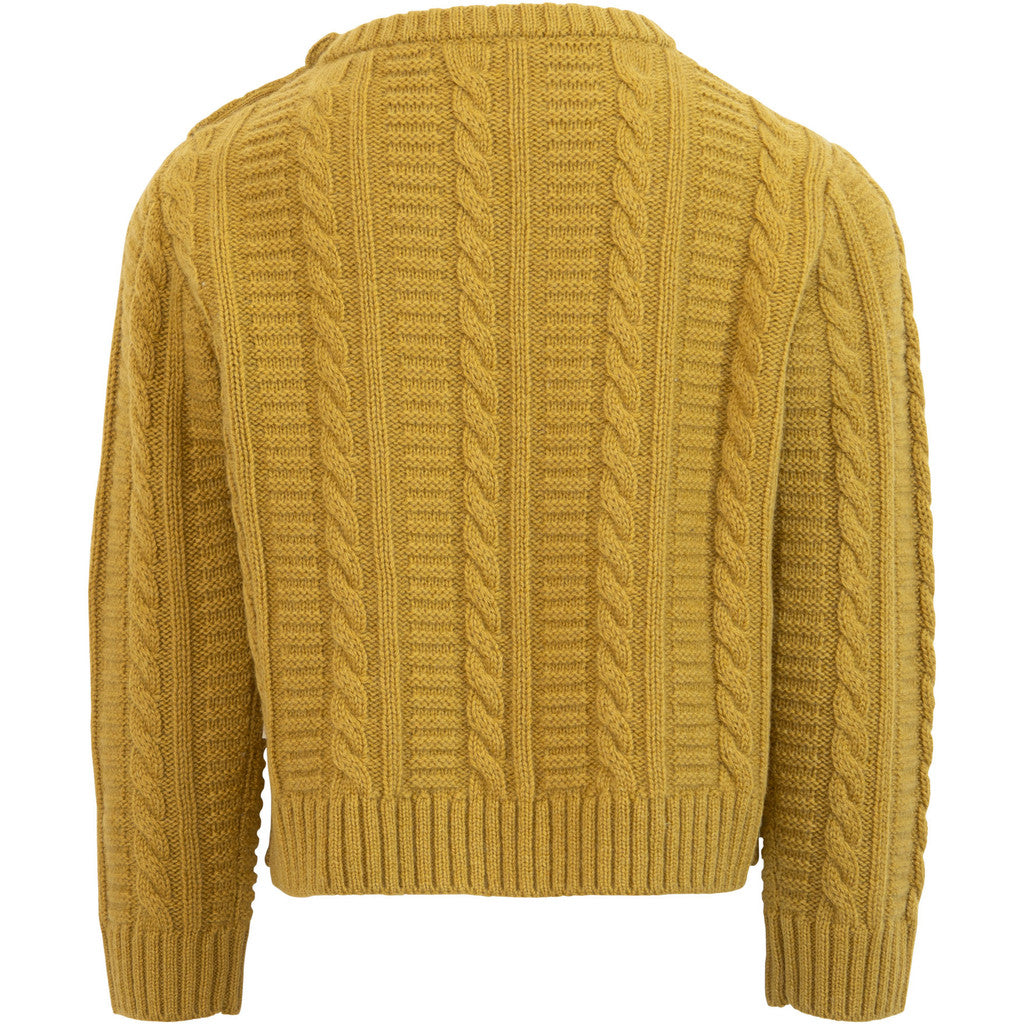 minimalisma Indulge - Children's cashmere/wool cableknit sweater Blouse for kids Olive