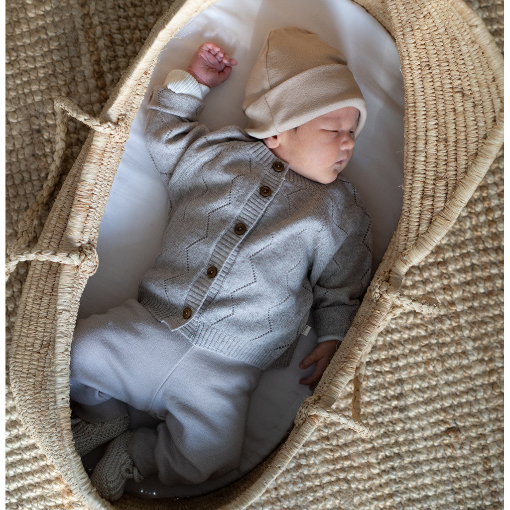minimalisma Inkaz - Baby wool/cashmere knitted cardigan Blouse for babies Ecru Melange
