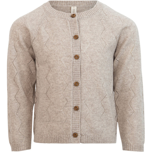 minimalisma Inkaz - Baby wool/cashmere knitted cardigan Blouse for babies Ecru Melange