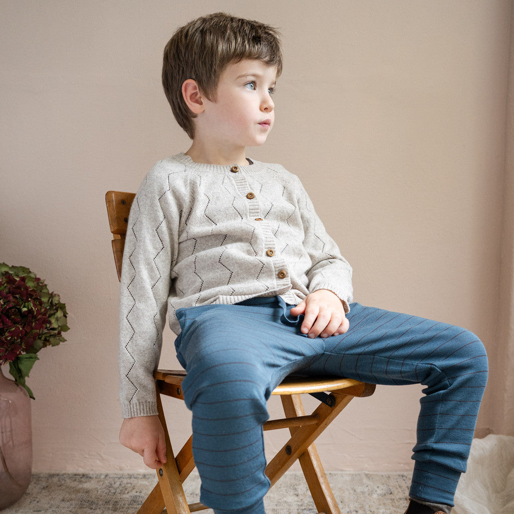 minimalisma Inkaz - Children's cashmere/wool cardigan Blouse for kids Ecru Melange