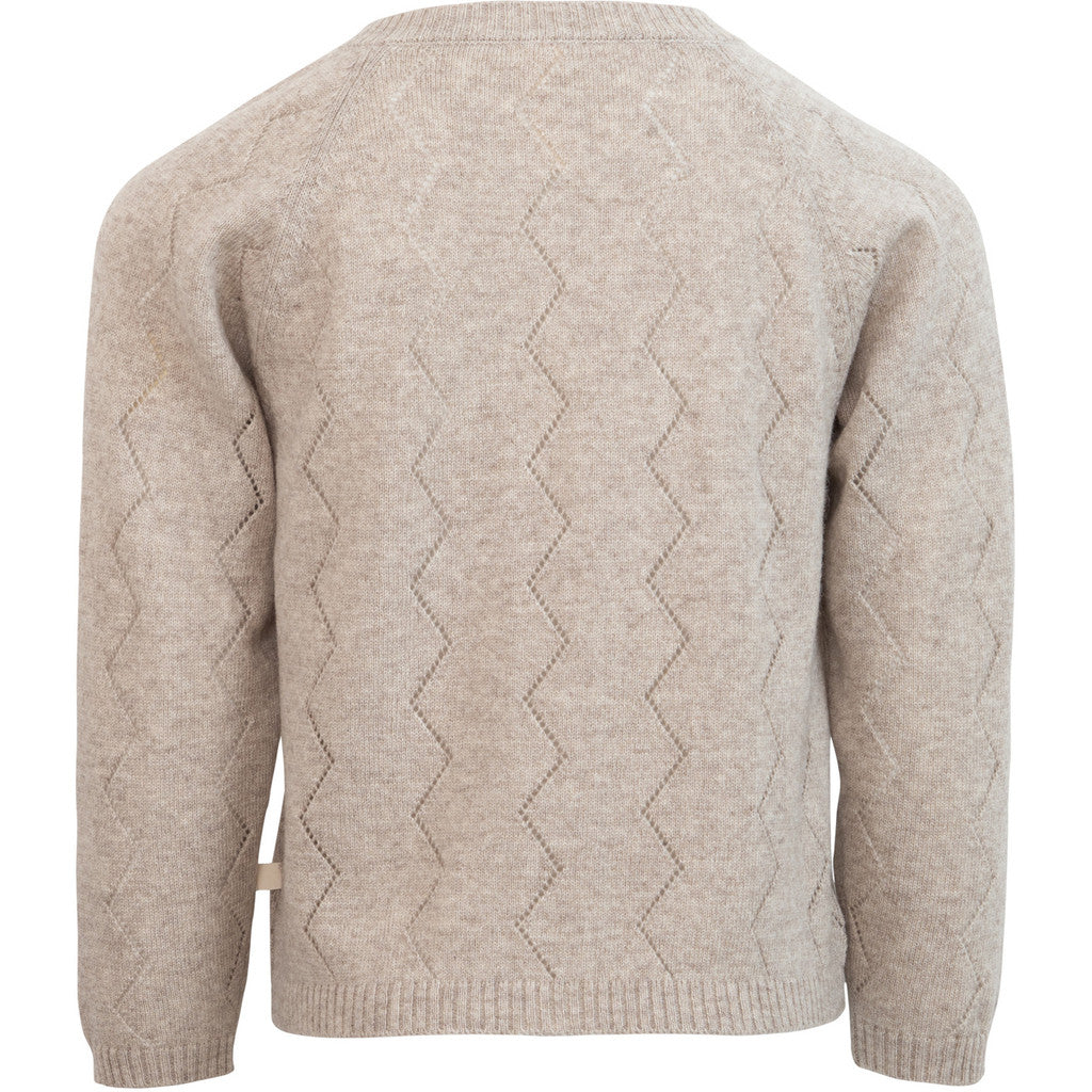 minimalisma Inkaz - Children's cashmere/wool cardigan Blouse for kids Ecru Melange