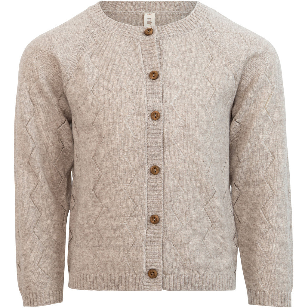 minimalisma Inkaz - Children's cashmere/wool cardigan Blouse for kids Ecru Melange