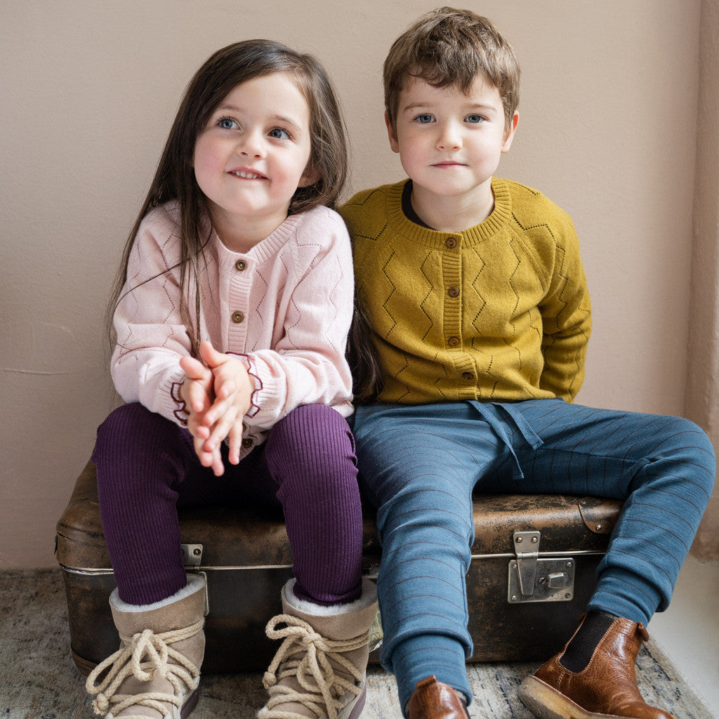 minimalisma Inkaz - Children's cashmere/wool cardigan Blouse for kids Olive