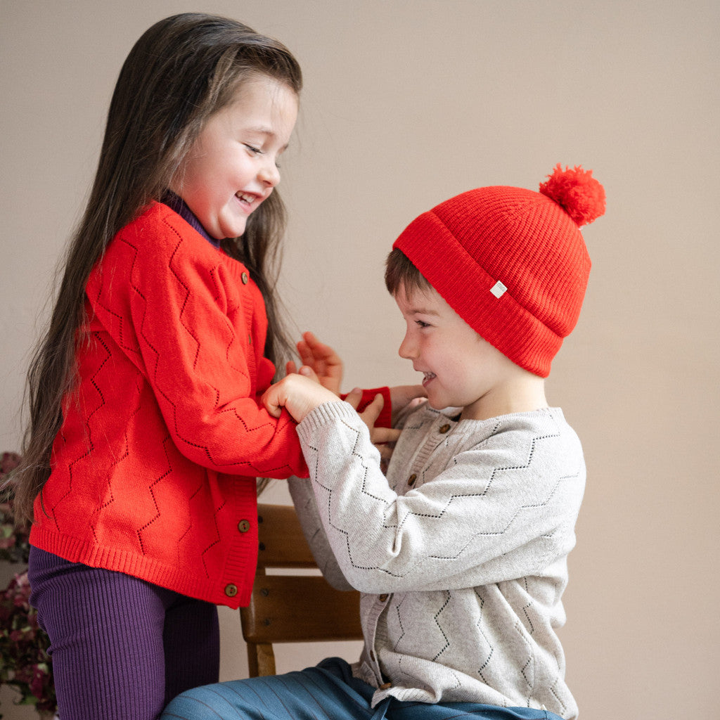 minimalisma Inkaz - Children's cashmere/wool cardigan Blouse for kids Red