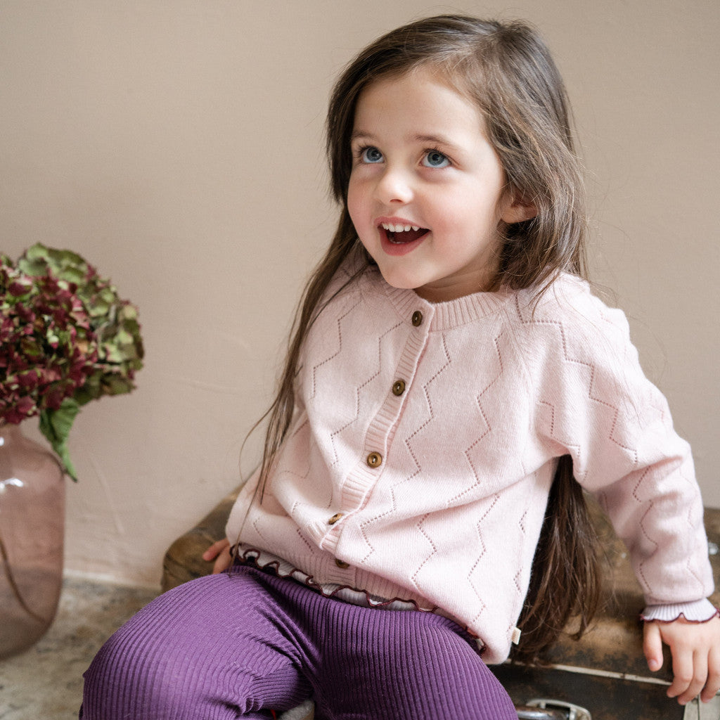minimalisma Inkaz - Children's cashmere/wool cardigan Blouse for kids Sweet Rose