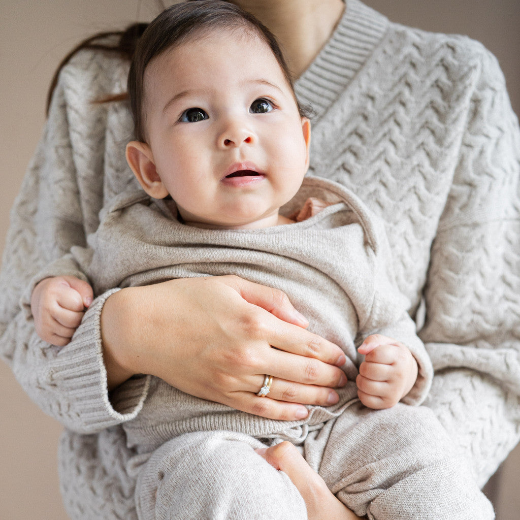 minimalisma Innocent - Baby wool/cashmere knitted sweater Blouse for babies Ecru Melange