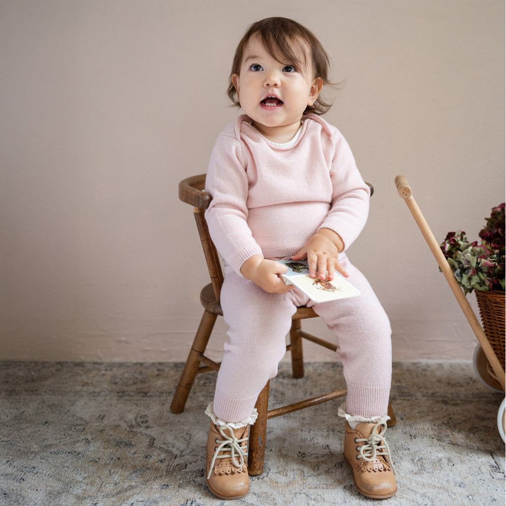 minimalisma Innocent - Baby wool/cashmere knitted sweater Blouse for babies Sweet Rose