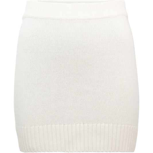 minimalisma Inya - Women's wool/cashmere knitted skirt Skirt White