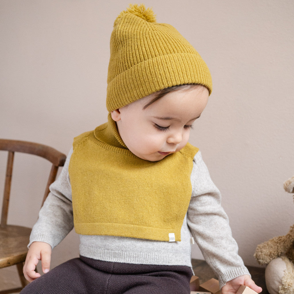 minimalisma Ipom - Children's cashmere/wool beanie Hat / Bonnet Olive