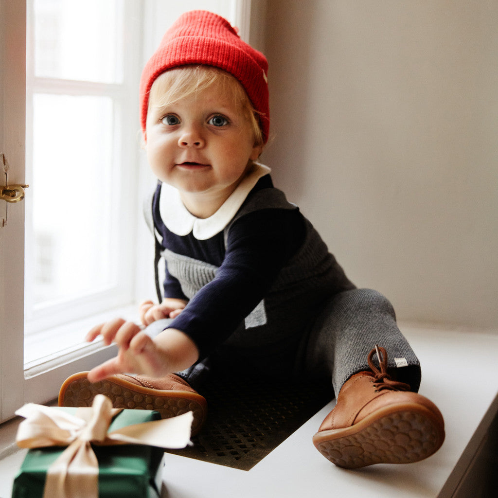 minimalisma Ipom - Children's cashmere/wool beanie Hat / Bonnet Red