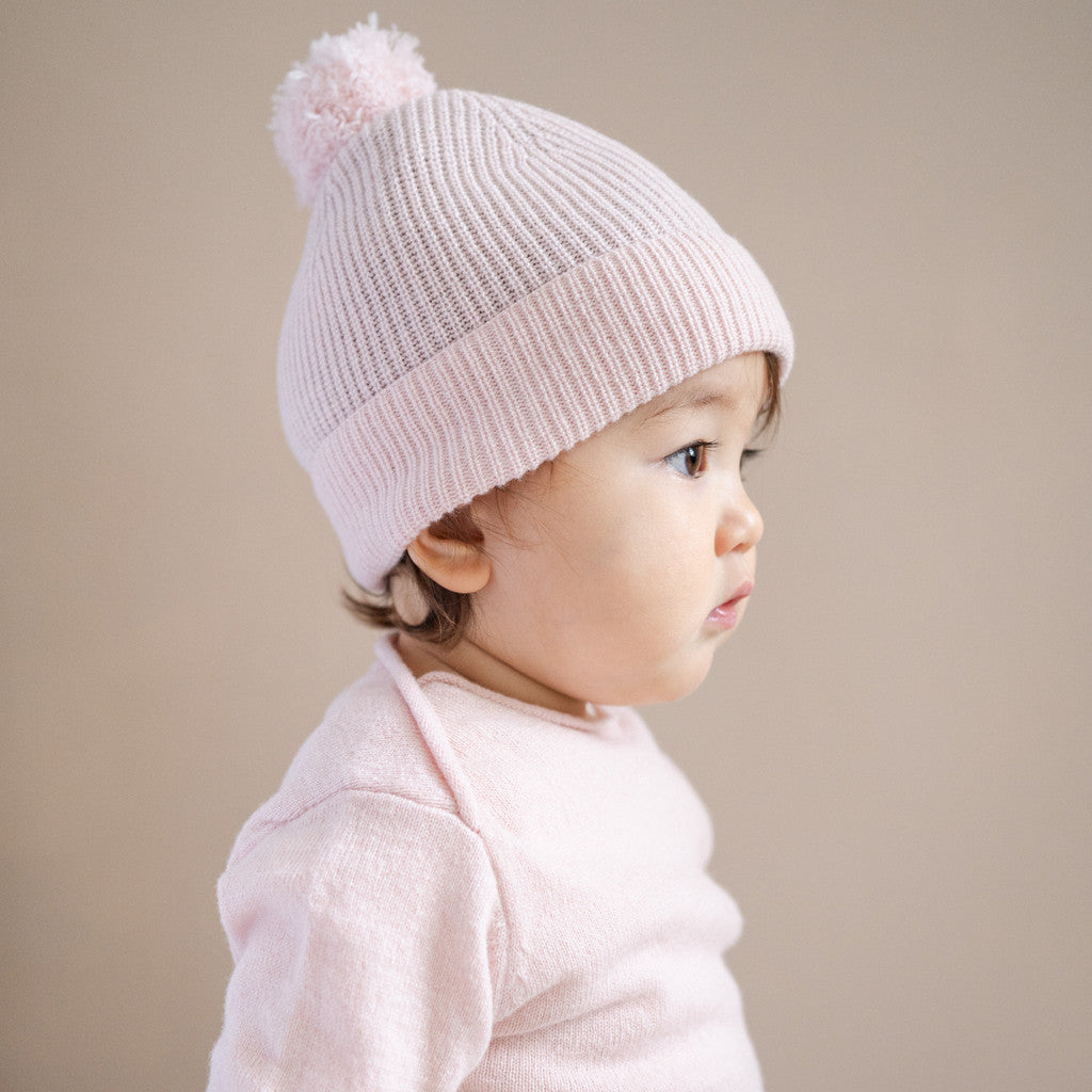 minimalisma Ipom - Children's cashmere/wool beanie Hat / Bonnet Sweet Rose