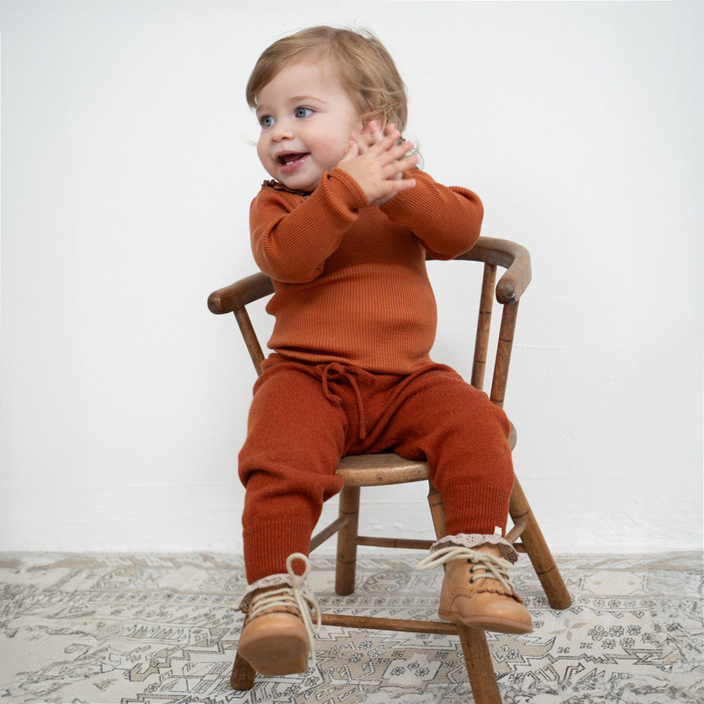 minimalisma Itty Leggings / pants for babies Dark Rust