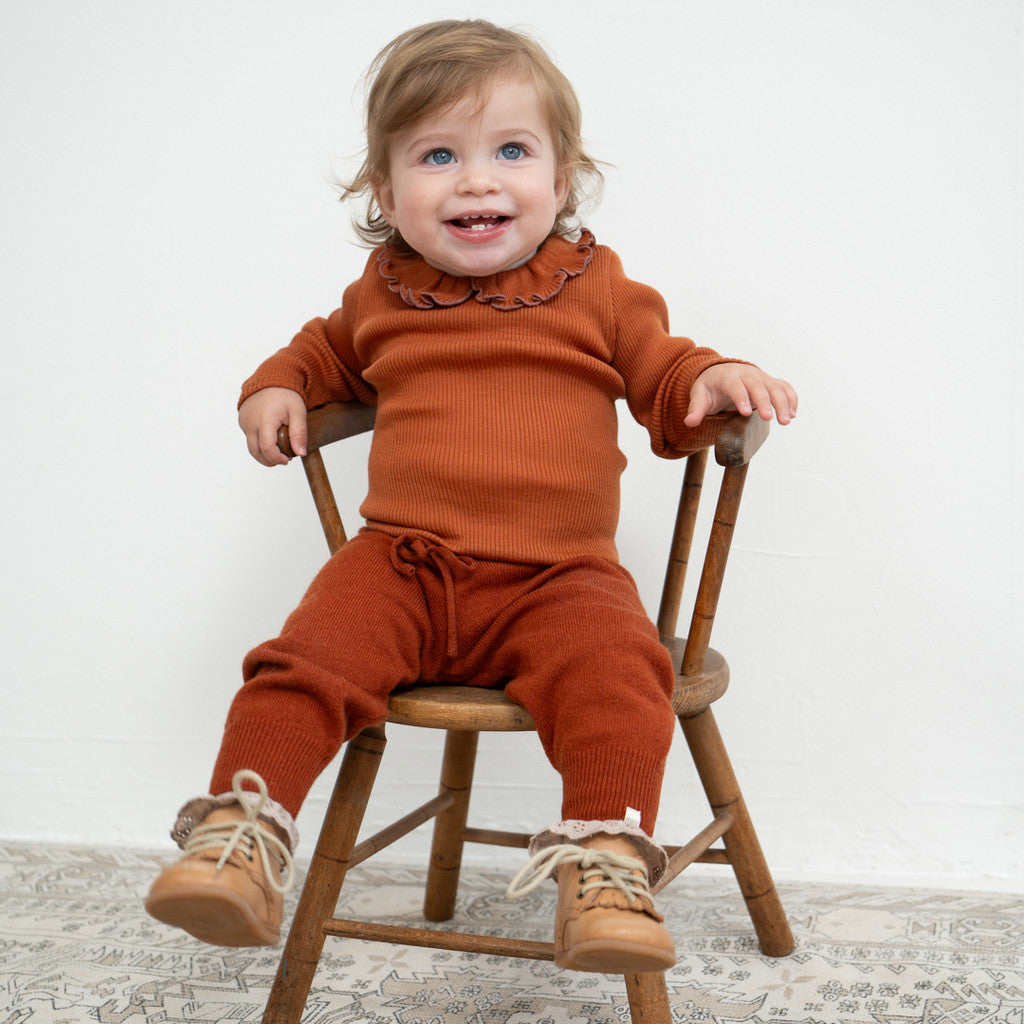 minimalisma Itty Leggings / pants for babies Dark Rust