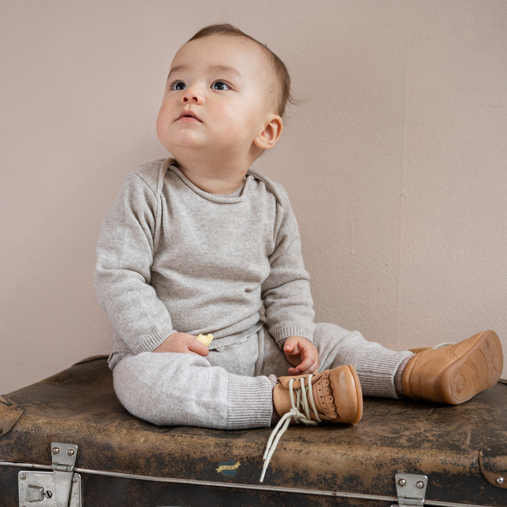 minimalisma Itty - Baby cashmere/wool pants Leggings / pants for babies Ecru Melange