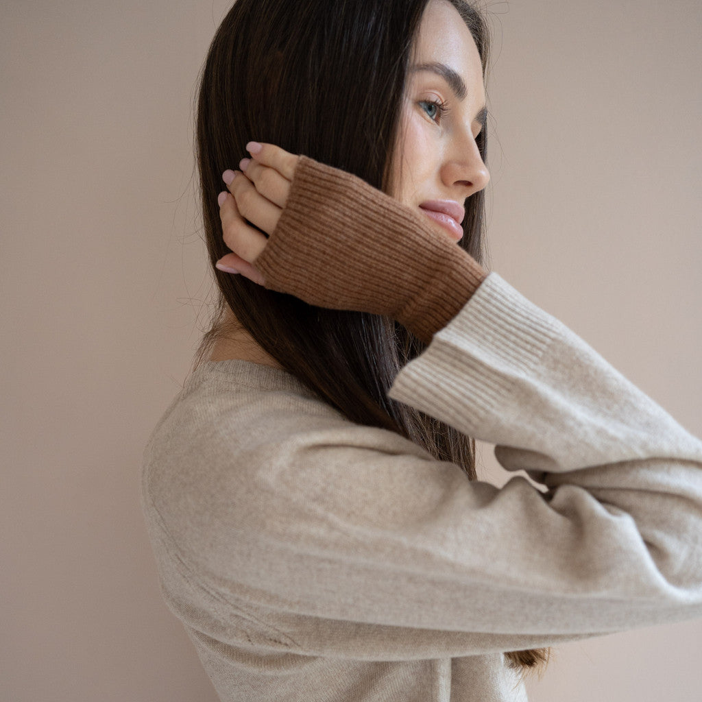 minimalisma Ivory Bib / Hairband / Acc Camel