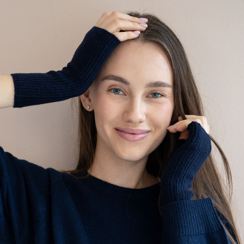 Ivory - Damen-Handschuhe ohne Finger aus Kaschmir/Wolle