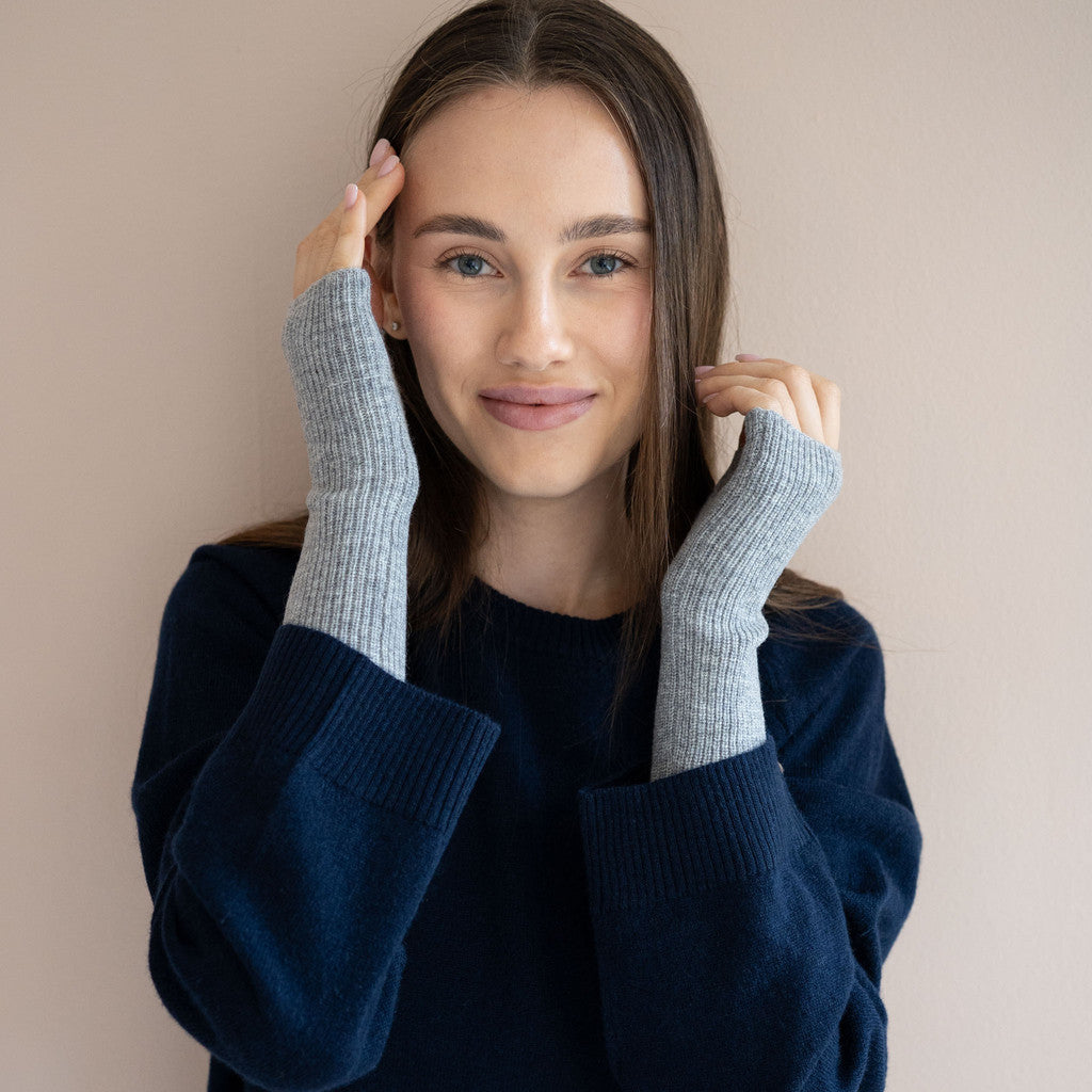 Ivory - Damen Kaschmir/Wolle fingerlose Handschuhe