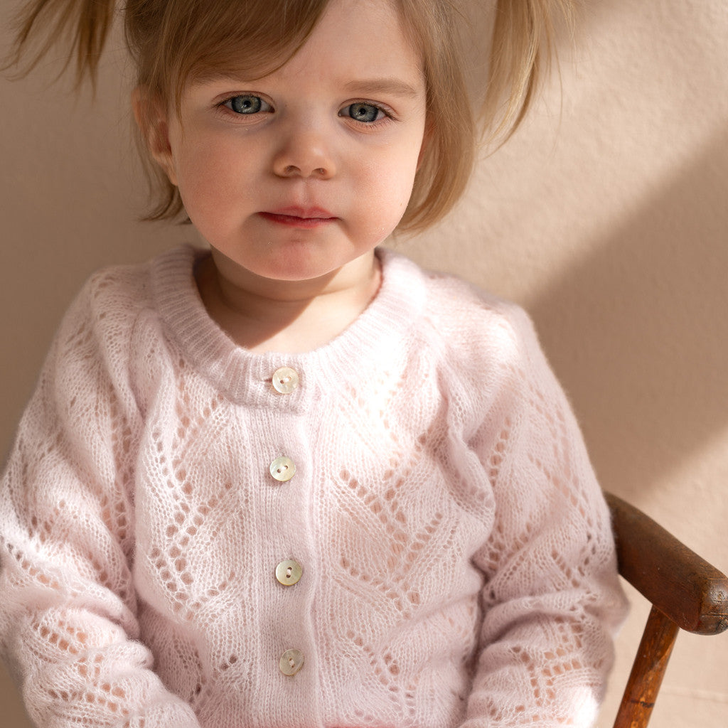 minimalisma Kind filament silk-cashmere flower-patterned cardigan for kids Blouse for kids Peony