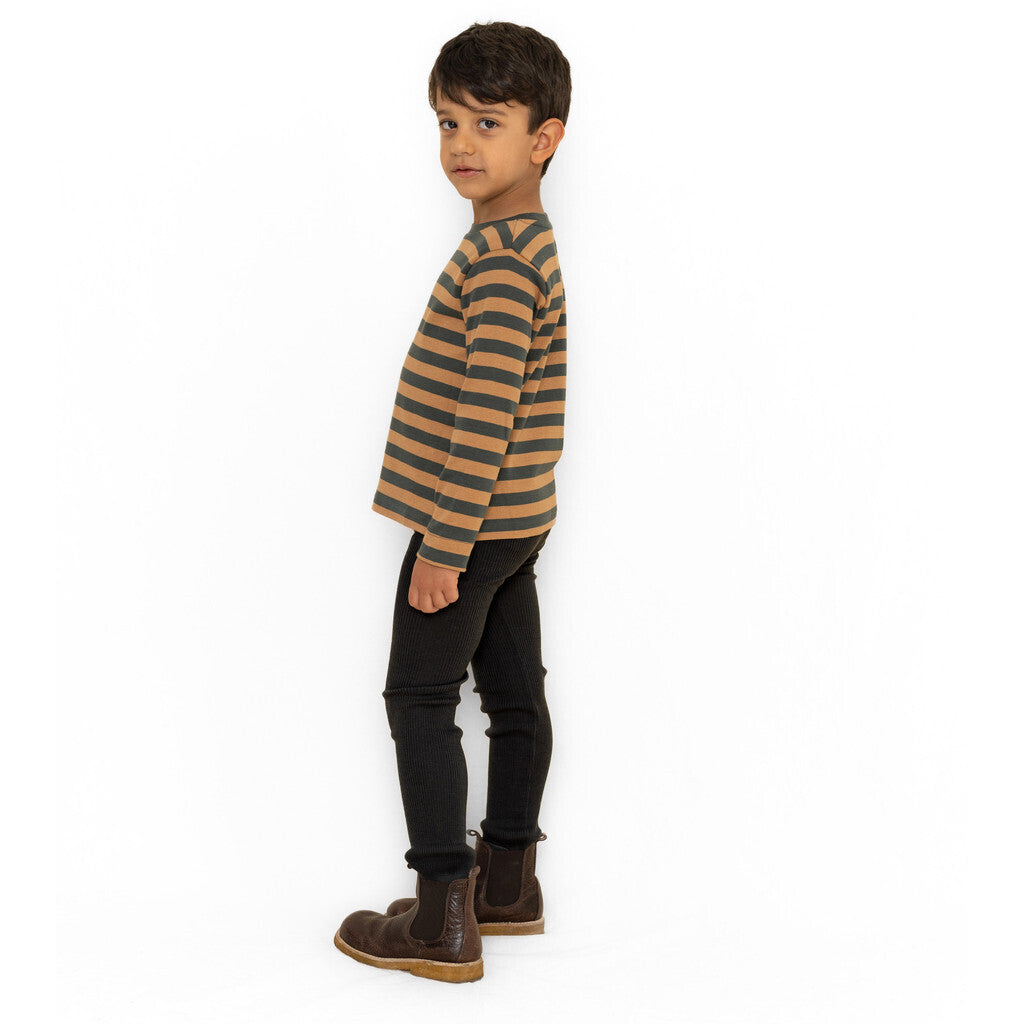 minimalisma Lyngby Blouse for kids Dark Green Stripes
