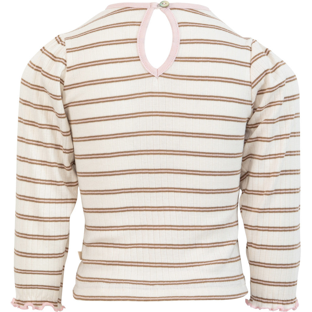minimalisma Nally - Children's organic cotton long sleeve top Blouse for kids Cherry Lark Stripes