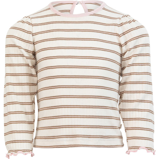 minimalisma Nally - Children's organic cotton long sleeve top Blouse for kids Cherry Lark Stripes