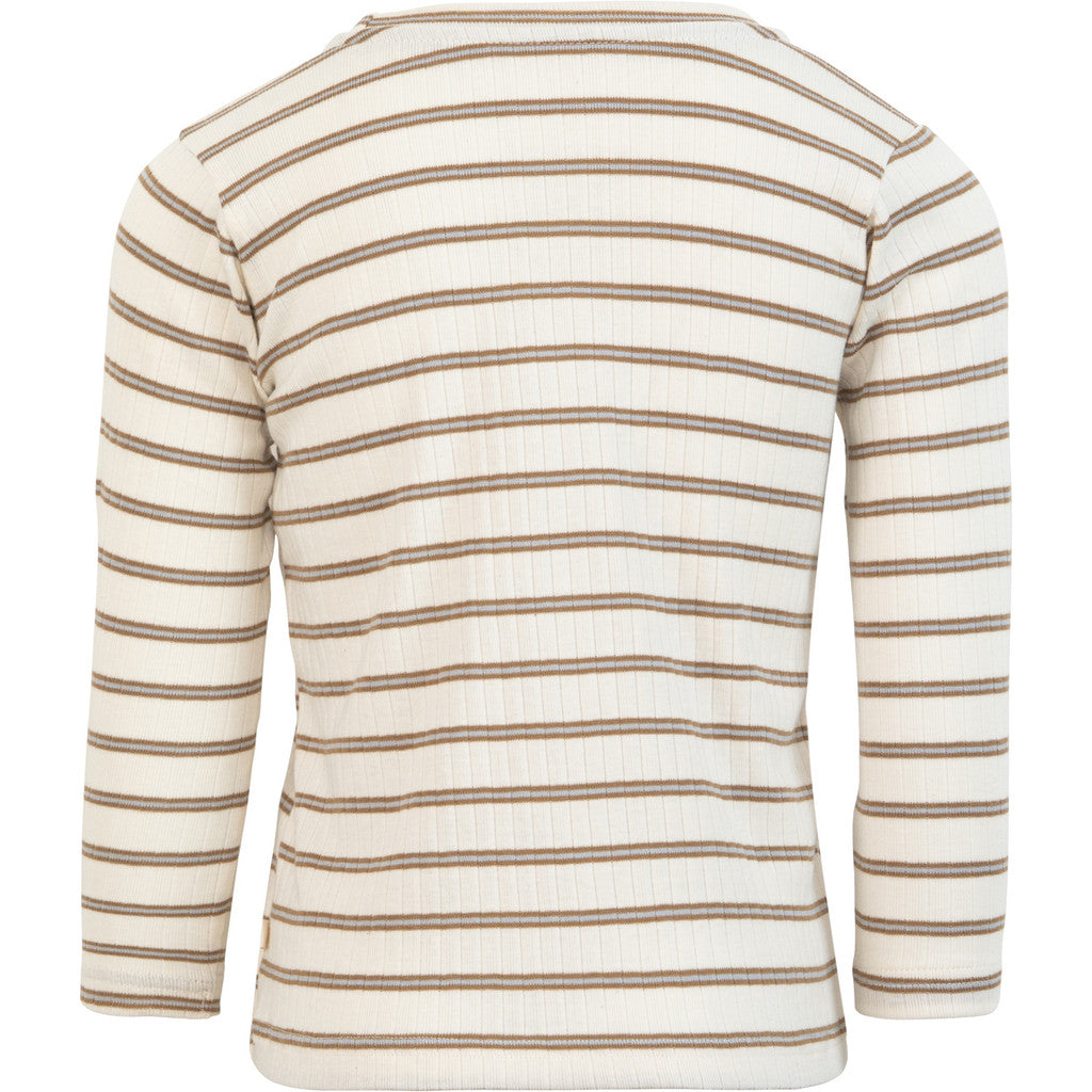 minimalisma Nau - Children's organic cotton long sleeve top Blouse for kids Powder Lark Stripes