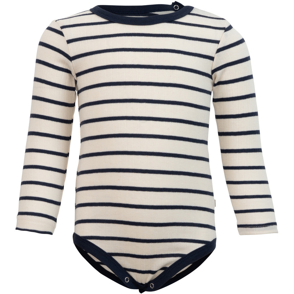 minimalisma Ninja - Baby organic cotton long sleeve bodysuit Body Sailor with Dark Blue